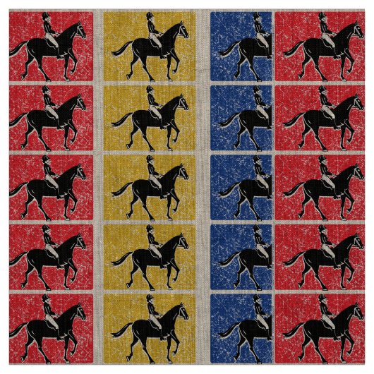 Tissu Horse et cavalier anglais (Échantillon)