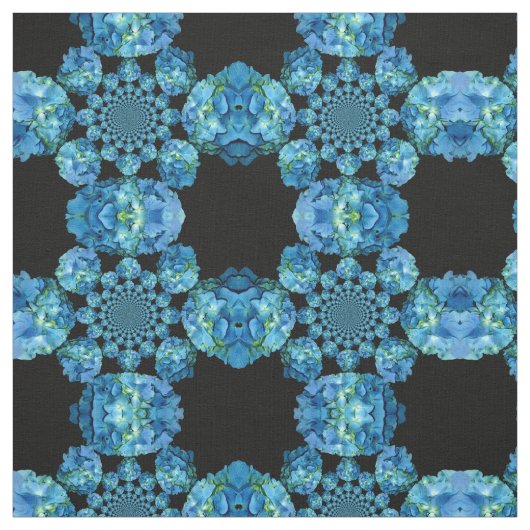 Tissu Hortensia Bleu - mandala (Échantillon)