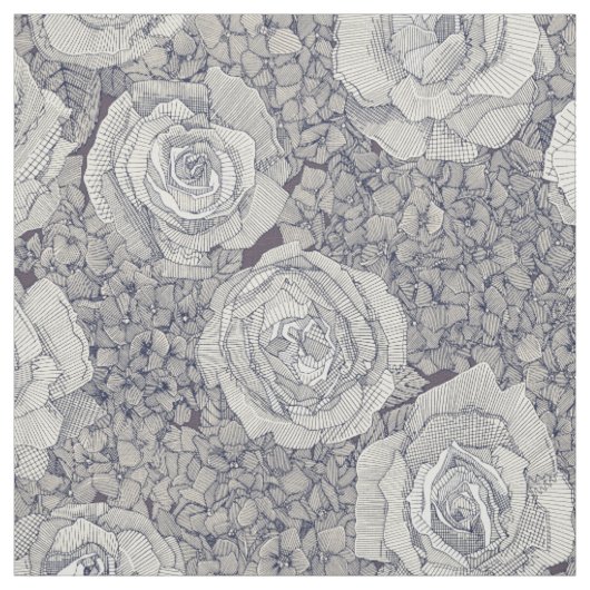 Tissu hortensia perle marine prune (Échantillon)