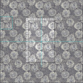 Tissu hortensia perle marine prune (Carreau)