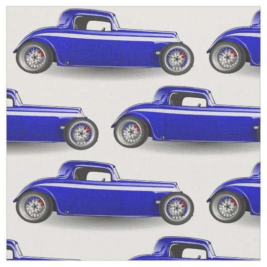 Tissu Hot rod bleu classique (Fermer)