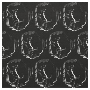 Tissu Hound Dog Art Fabric Fabric Chasse Chien Motif