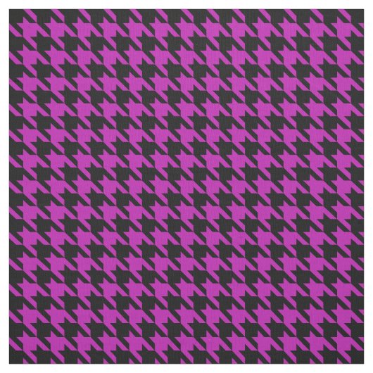 Tissu Houndstooth fuchsia et noir (Échantillon)