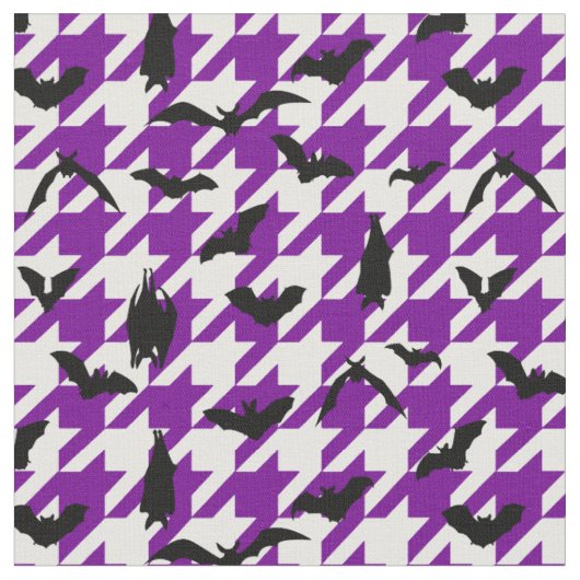 Tissu houndstooth violet halloween chauve-souris (Fermer)