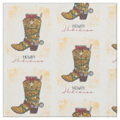 Tissu Howdays Christmas Lights Cowboy Boot (Fermer)