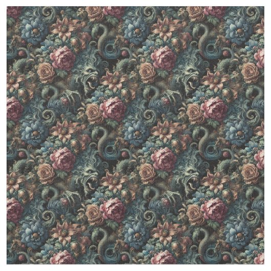 Tissu Howl of the Gilded Wild - Gothique Dense Tile (Fermer)