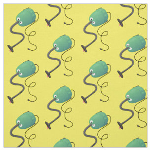 Tissu Humour de dessin animé de l'aspirateur mignon