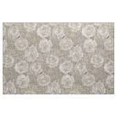 Tissu hydrangea rose floral argent cuir thé (Fat Quarter)