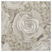 Tissu hydrangea rose floral argent cuir thé (Fermer)