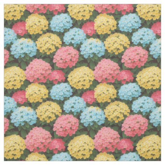 Tissu Hydrangée multicolore (Échantillon)