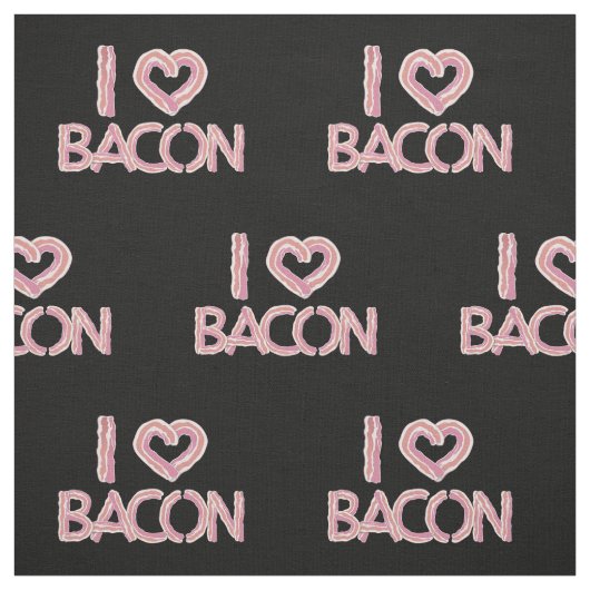 Tissu I Love Bacon Motif (Échantillon)