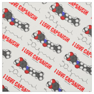 Tissu I Love Capsaicin Chili Pepper Chemical Molecule