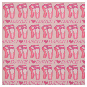 Tissu I Love Dance Rose Ballerina Ballet Toe Pointe Chau