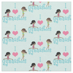 Tissu I Love Gymnastique mignonne African American Gymna