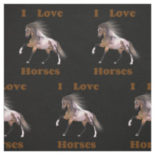 Tissu I Love Horses - Paint Horse Fabric