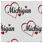 Tissu I Love Michigan Hearts (Fermer)