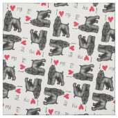 Tissu I Love my Bouvier (Échantillon)