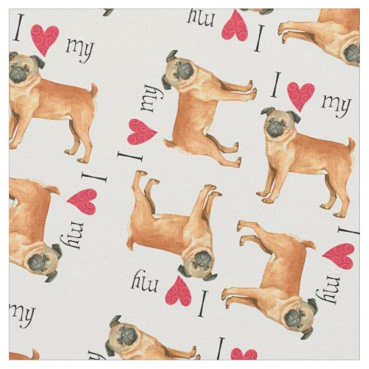 Tissu I Love my Petit Brabancon (Fermer)