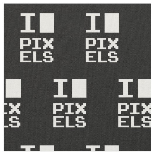 Tissu I Love Pixels, design geek, art des pixels (Fermer)