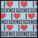 Tissu I Love Science Blue<br><div class="desc">I Love Science tissu geek avec un modèle d'atome cool enveloppé autour d'un coeur rouge. Un magnifique cadeau en tissu bleu pour un scientifique.</div>