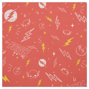 Tissu Icône de la foudre Flash et motif doodle