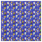 Tissu Icônes Halloween Designs sur Blue (Échantillon)