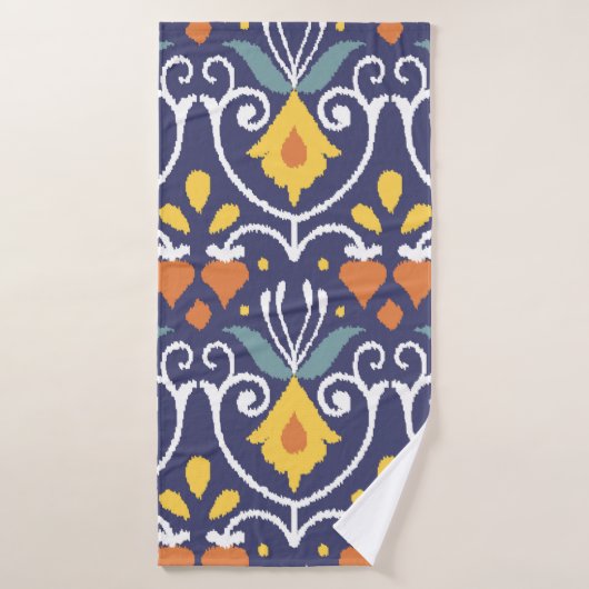 Tissu Ikat artisanal. Un motif sans couture ethniq (Serviette de bain)