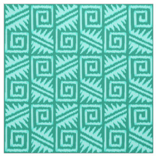 Tissu Ikat Aztec Tribal - Turquoise et Aqua