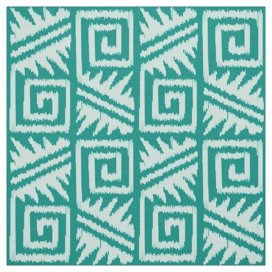 Tissu Ikat Aztec - Vert marin (Échantillon)