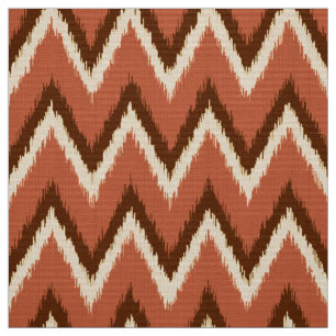 Tissu Ikat Chevron Stripes - Rust, Brown et beige