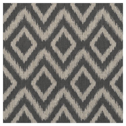 Tissu Ikat Chevron, tribu de Charcoal Grey (Échantillon)