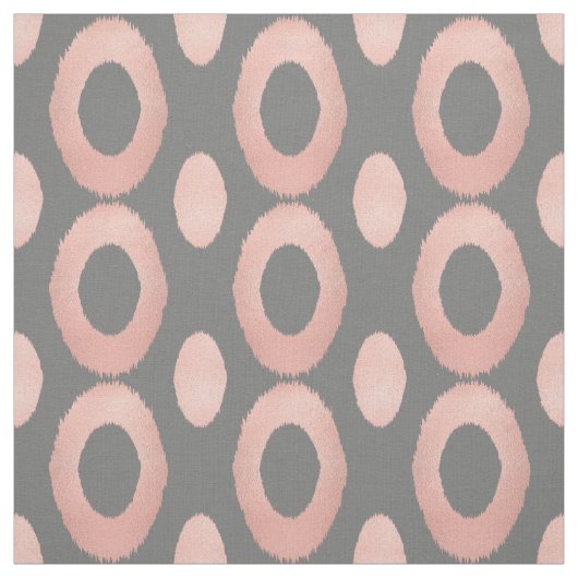 Tissu Ikat géométrique rose or et gris (Échantillon)