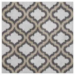 Tissu Ikat marocain gris beige neutre