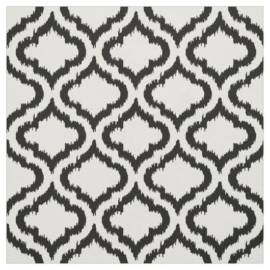 Tissu Ikat marocain noir et blanc (Échantillon)