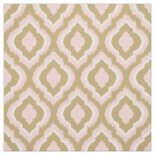 Tissu Ikat marocain rose et or