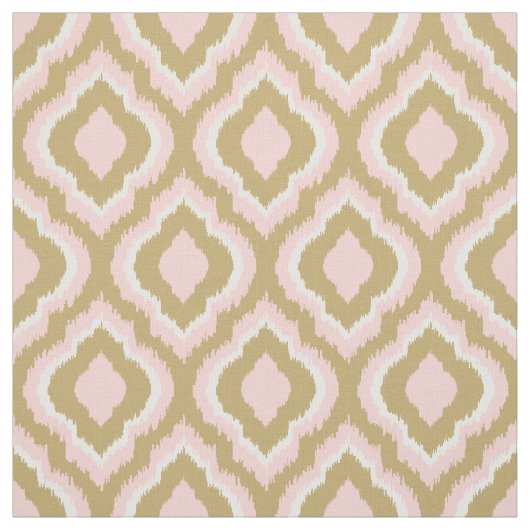 Tissu Ikat marocain rose et or (Échantillon)