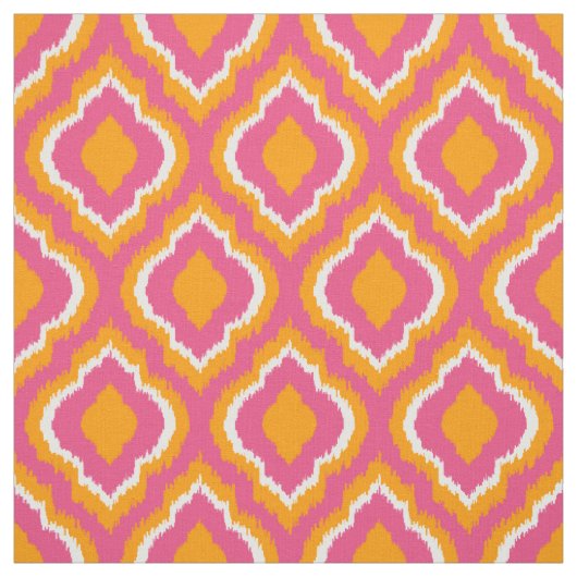 Tissu Ikat marocain rose et orange (Échantillon)