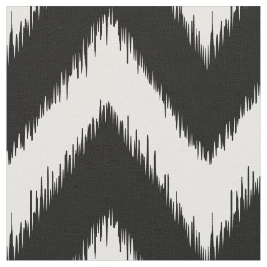 Tissu Ikat noir et blanc Chevron (Fermer)