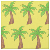 Tissu Île tropicale Palm Tree Plage jaune vert Imprimer (Fermer)