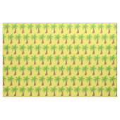 Tissu Île tropicale Palm Tree Plage jaune vert Imprimer (Fat Quarter)