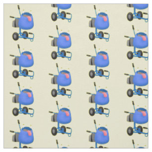 Tissu Illustration amusante du mélangeur de ciment bleu