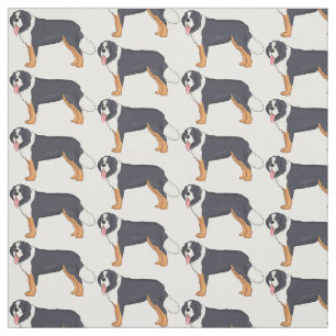 Tissu Illustration bernoise d'un chien de montagne
