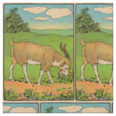 Tissu illustration de bouc pâturant de 1914 (Fermer)