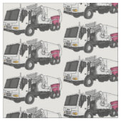 Tissu Illustration de camion à ordures (Fermer)