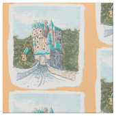 Tissu Illustration de château coloré (Fermer)