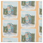 Tissu Illustration de château coloré (Échantillon)