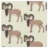 Tissu Illustration de chèvre mouflon (Fermer)