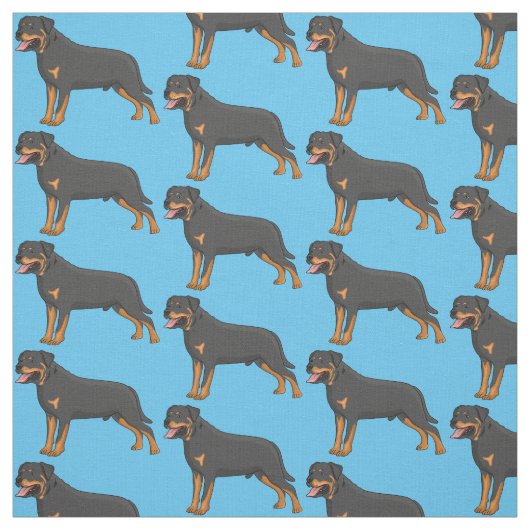 Tissu Illustration de chien Rottweiler (Échantillon)