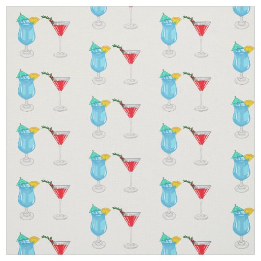 Tissu Illustration de cocktail (Échantillon)