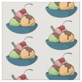 Tissu Illustration de crème glacée (Fermer)